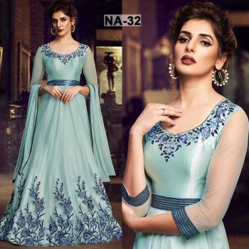 Chiffon Heavy Handwork Embroidered Dress Complete 3 Piece Unstitched Code NA-32