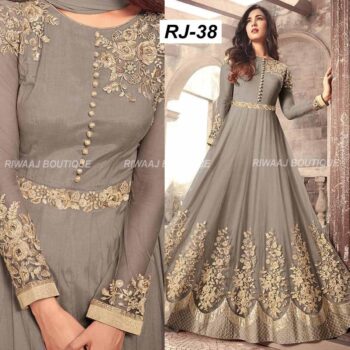 ChiffonHeavy Handwork Embroidered Dress Complete 3 Piece Unstitched Code NA-38